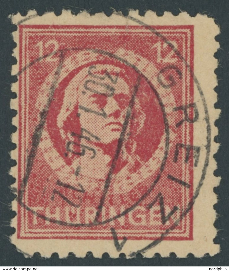 THÜRINGEN 97AXar O, 1945, 12 Pf. Karminrot, Vollgummierung, Hellchromgelbes Papier, Dicke Gummierung, Pracht, Kurzbefund - Autres & Non Classés