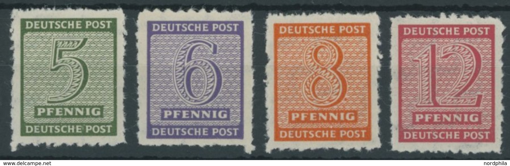 1945, Roßwein, Durchstochen 10, Wz. 1X, Postfrischer Prachtsatz, Gepr. Ströh, Mi. 150.- -> Automatically Generated Trans - Autres & Non Classés