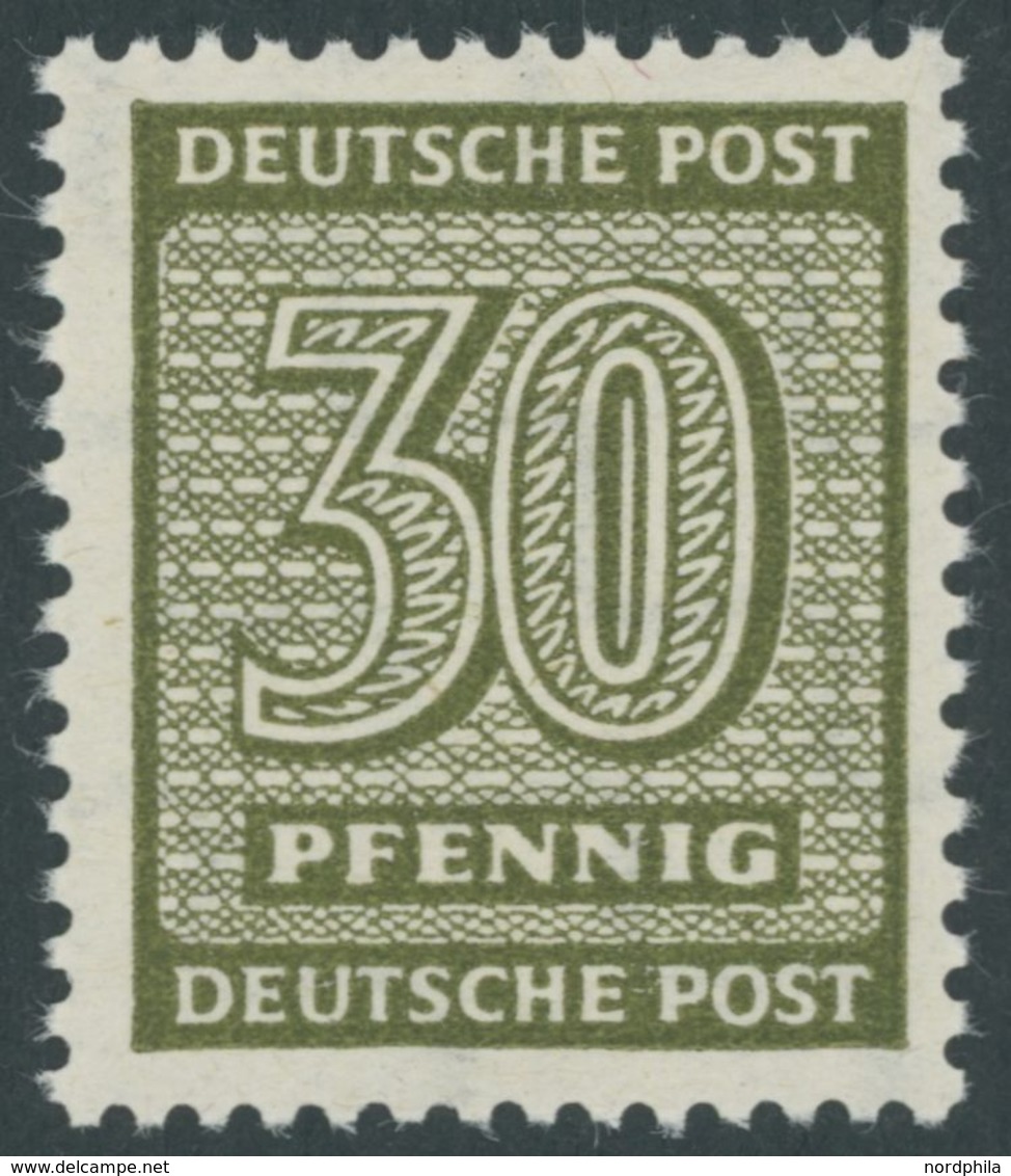 1945, 30 Pf. Dunkeloliv, Wz. 1Y, Postfrisch, Pracht, Gepr. Ströh, Mi. 650.- -> Automatically Generated Translation: 1945 - Sonstige & Ohne Zuordnung