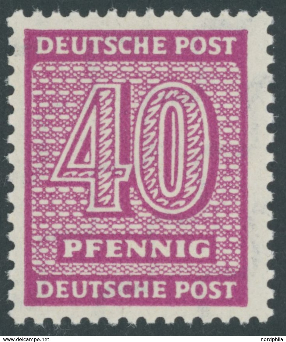 1945, 40 Pf. Lebhaftrotlila, Wz. 1X, Postfrisch, Pracht, Gepr. Ströh, Mi. 320.- -> Automatically Generated Translation:  - Autres & Non Classés