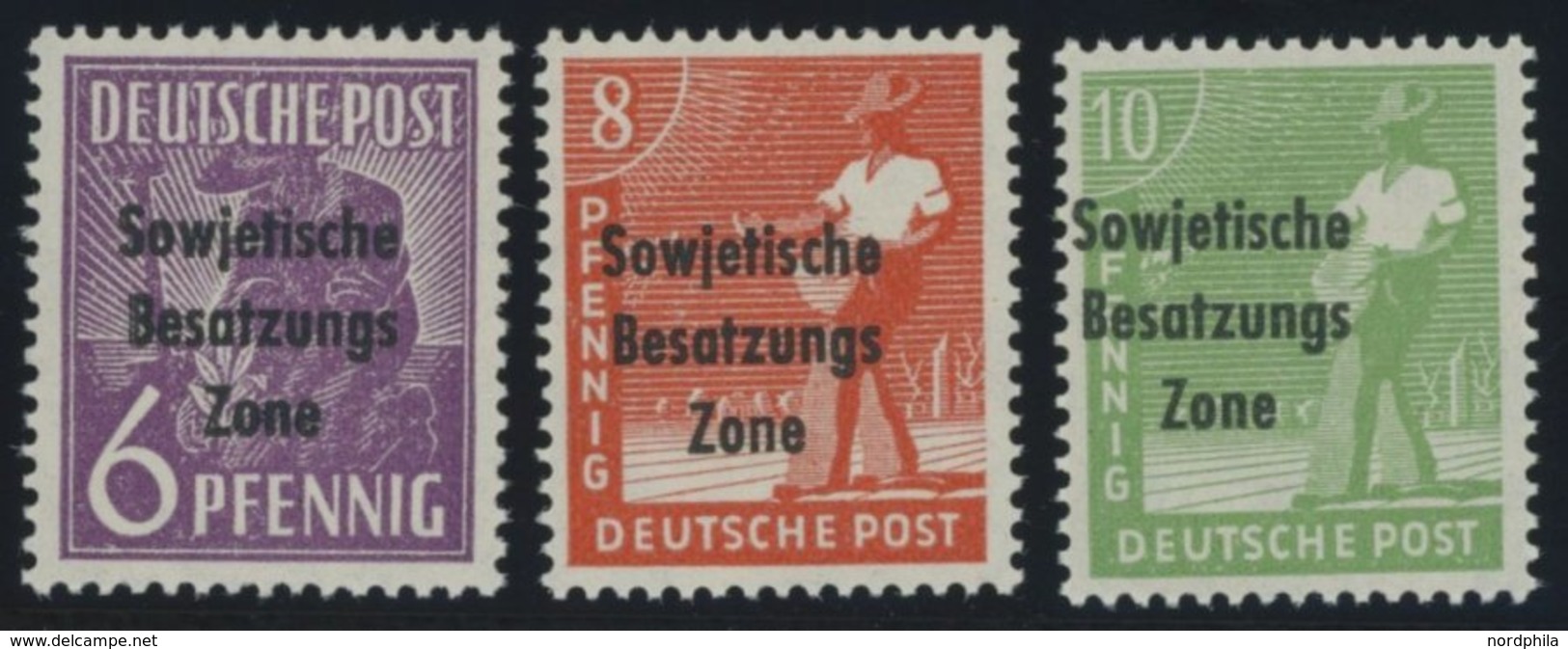 1948, 3 Verschiedene Freimarken: Mi.Nr. 183b, 184aa, 185b, Postfrisch, Pracht, Gepr. Paul, Mi. 320.- -> Automatically Ge - Other & Unclassified