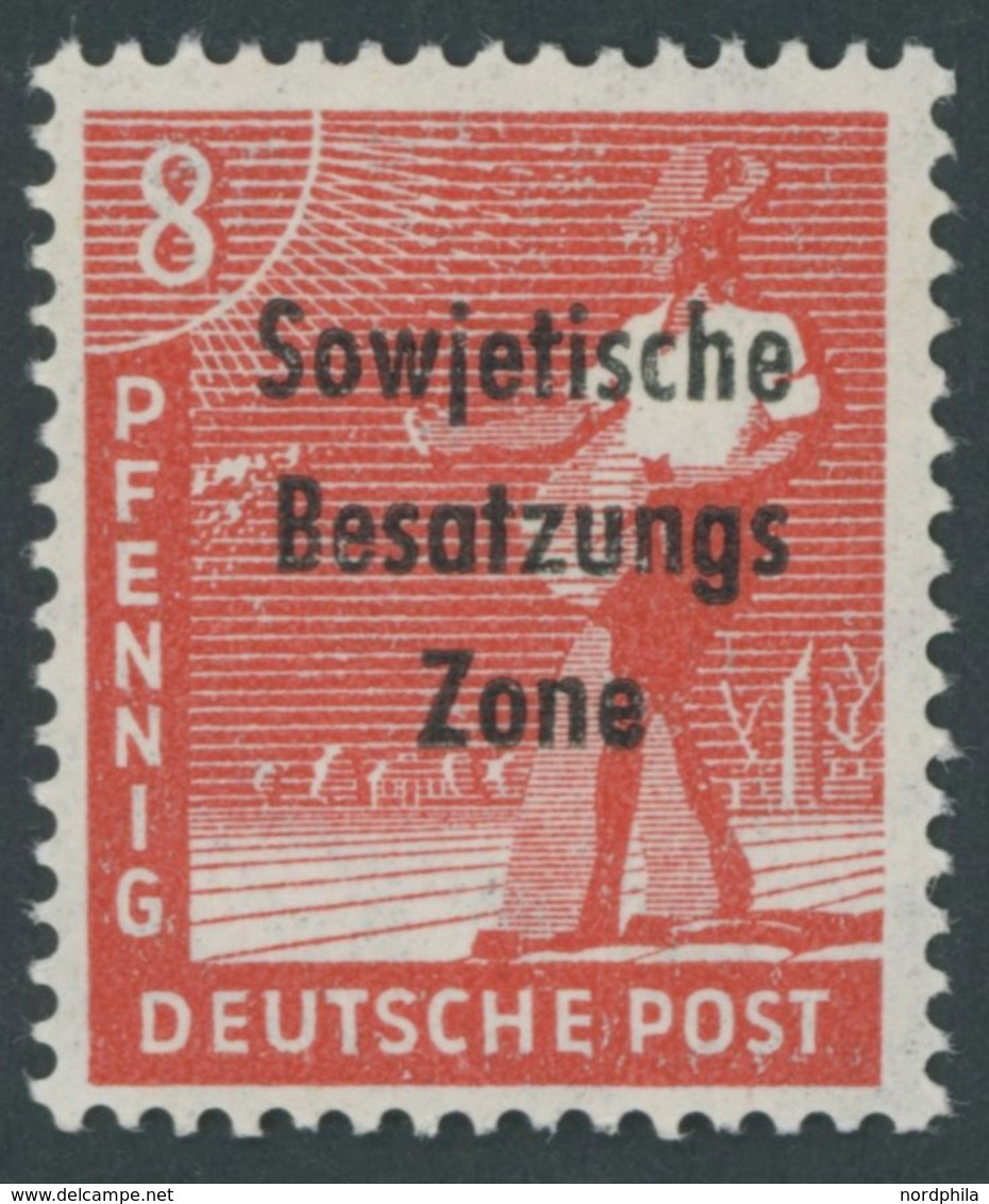 1948, 8 Pf. Schwärzlichgraurot, Postfrisch, Pracht, Gepr. Paul, Mi. 300.- -> Automatically Generated Translation: 1948,  - Other & Unclassified