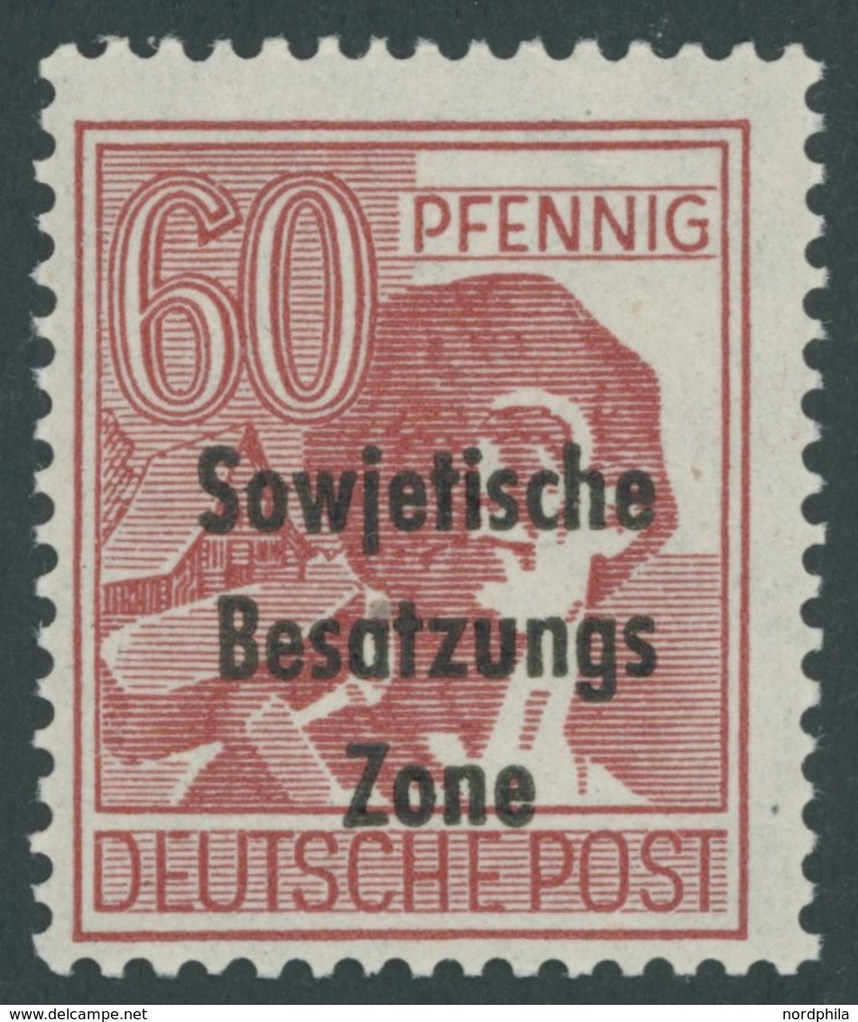 ALLGEMEINE-AUSGABEN 195a **, 1948, 60 Pf. Karmin, Postfrisch, Pracht, Gepr. Dr. Ruscher, Mi. 80.- - Other & Unclassified