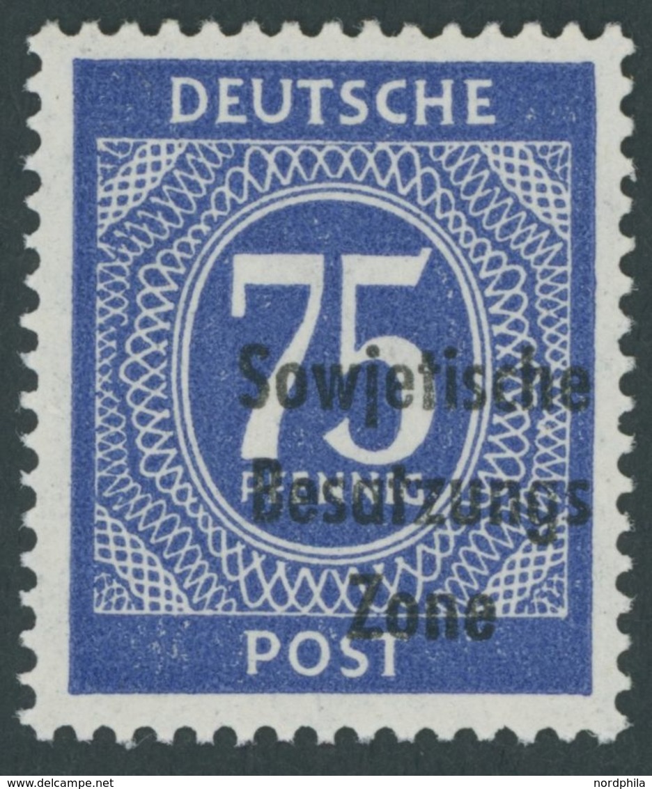 1948, 75 Pf. Dunkelviolettultramarin, Postfrisch, Pracht, Kurzbefund Paul, Mi. 250.- -> Automatically Generated Translat - Other & Unclassified