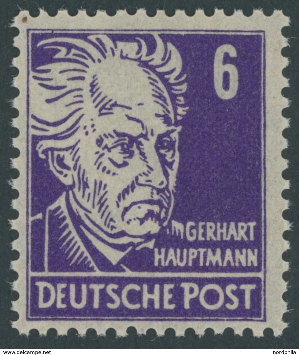 1948, 6 Pf. Schwärzlichviolett Hauptmann, Senkrechte Borkengummierung (Michel Bisher Nur C-Farbe Bekannt), Postfrisch, P - Sonstige & Ohne Zuordnung