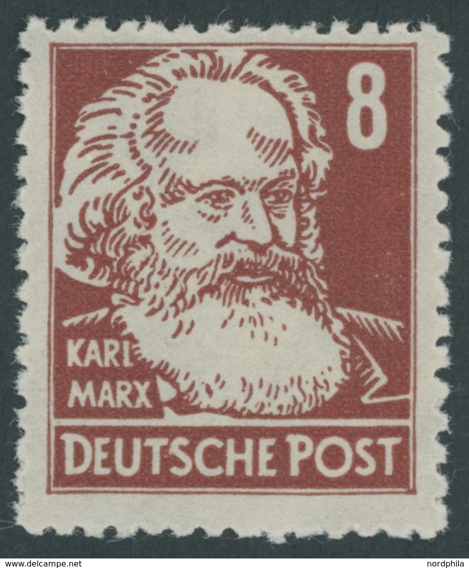 1948, 8 Pf. Schwärzlichbräunlichrot Marx, Postfrisch, Pracht, Fotoattest Paul, Mi. 200.- -> Automatically Generated Tran - Sonstige & Ohne Zuordnung