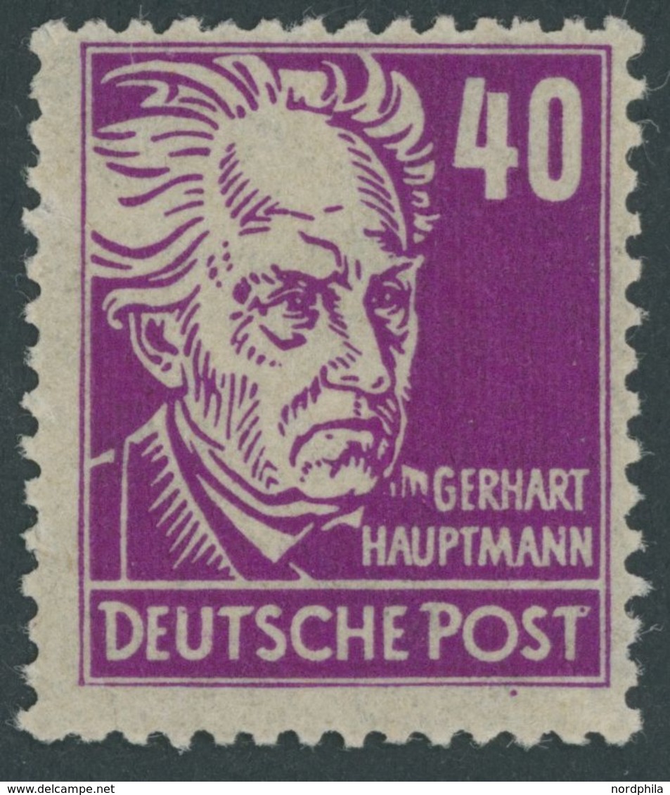 1948, 40 Pf. Dunkelpurpur Hauptmann, Senkrechte Borkengummierung, Postfrisch, Pracht, Gepr. Schönherr, Mi. 400.- -> Auto - Other & Unclassified