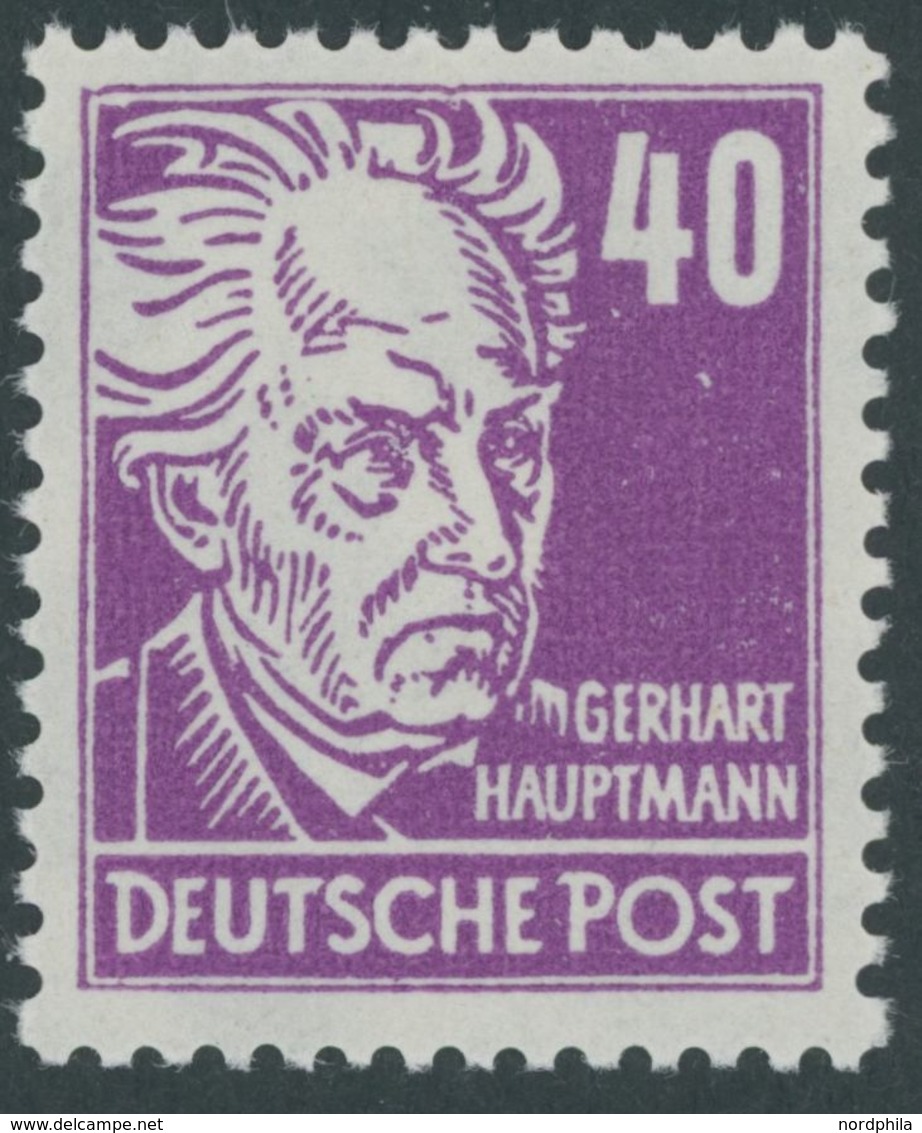 1950, 40 Pf. Purpur Hauptmann, Postfrisch, Pracht, Fotoattest Paul, Mi. 750.- -> Automatically Generated Translation: 19 - Altri & Non Classificati