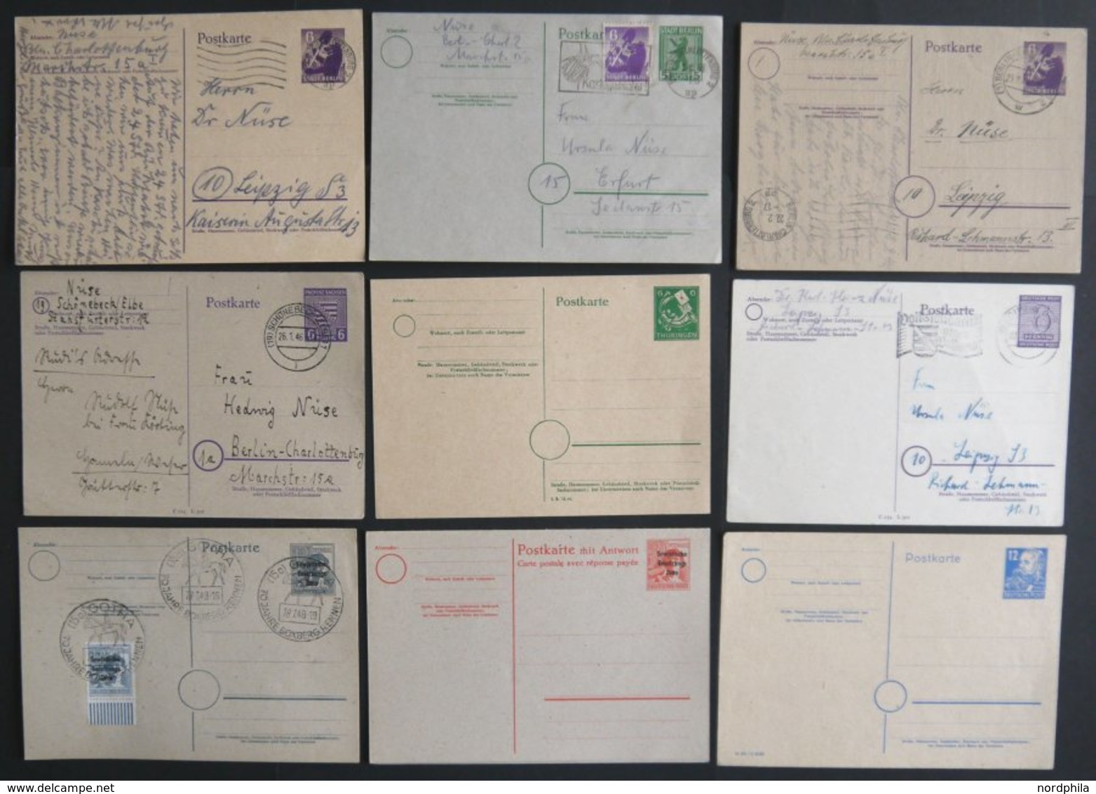 SAMMLUNGEN, LOTS A. P 2-P 38II BRIEF, 1945-50, 40 Meist Verschiedene Ganzsachenkarten, Ungebraucht Und Gebraucht, Meist  - Other & Unclassified