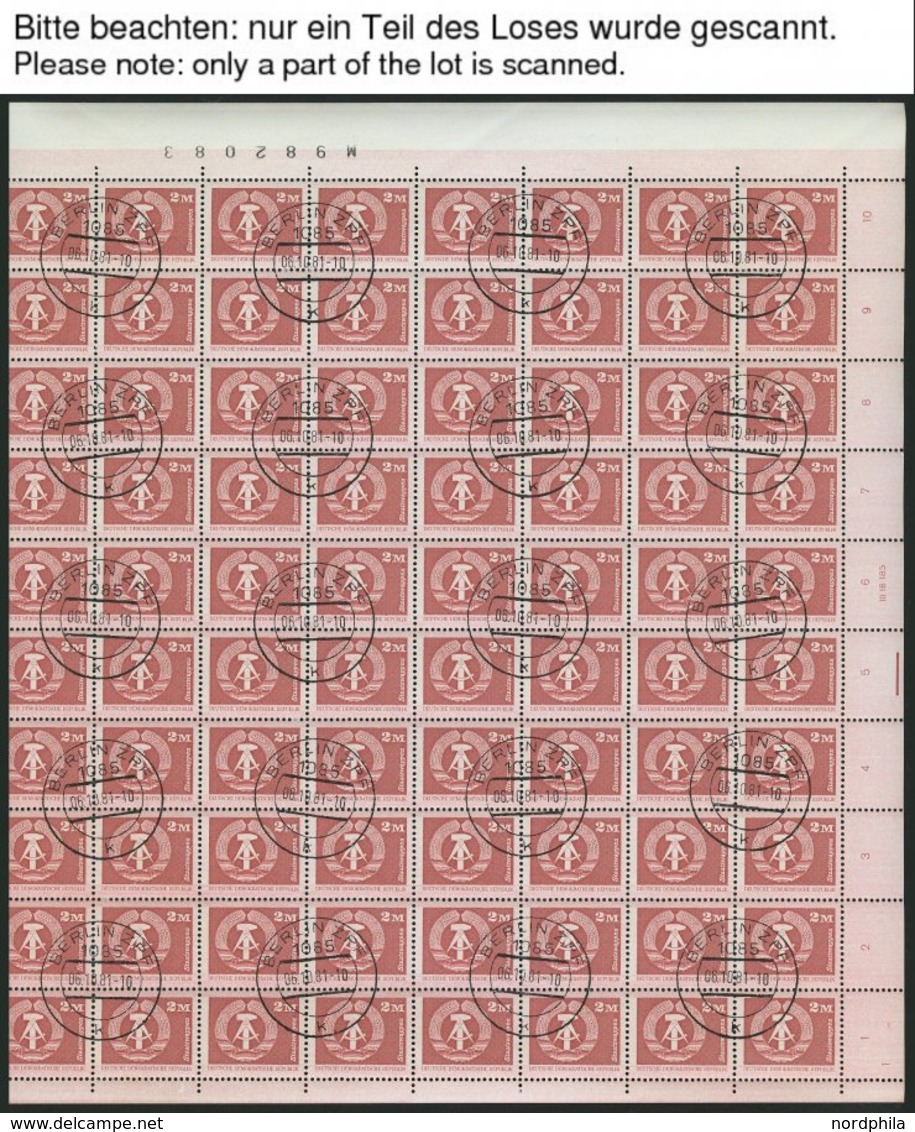 DDR A.2483-2650 O, 1980/1, Aufbau In Der DDR, Komplette Garnitur In Bogen, Pracht, Mi. Ca. 1500.- (ohne Druckereidatum E - Used Stamps