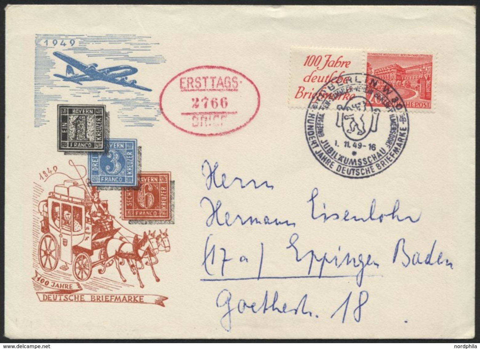 ZUSAMMENDRUCKE W 13 BRIEF, 1949, Bauten R1a + 20 Auf FDC, Pracht, Mi. 100.- - Zusammendrucke