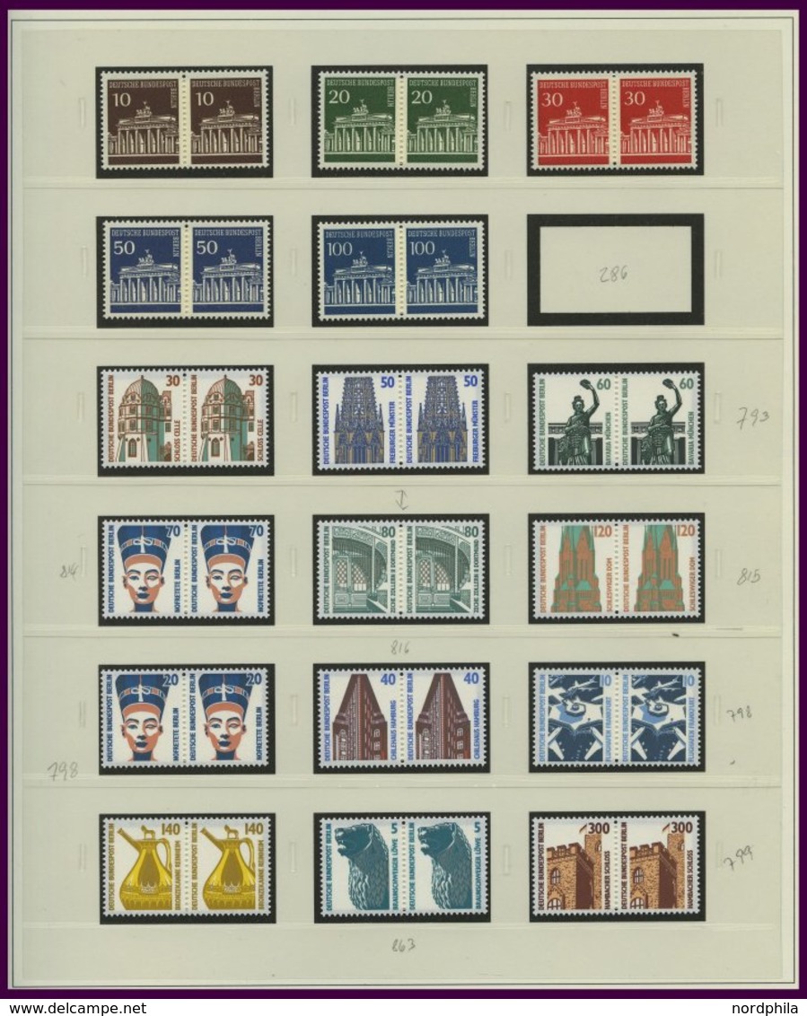 LOTS **, 1959-90, Partie Verschiedener Freimarken In Waagerechten Paaren, Prachterhaltung, Mi. 310.- - Used Stamps