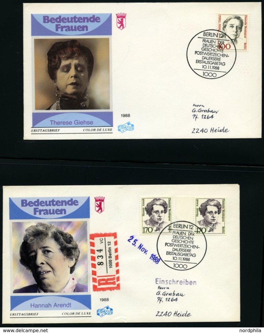 LOTS 1987-90, Wohl überkomplett Auf FDC`s, Dazu Diverse Einfache Briefe, über 250 Belege In 2 Dicken Briefalben, Fast Nu - Used Stamps