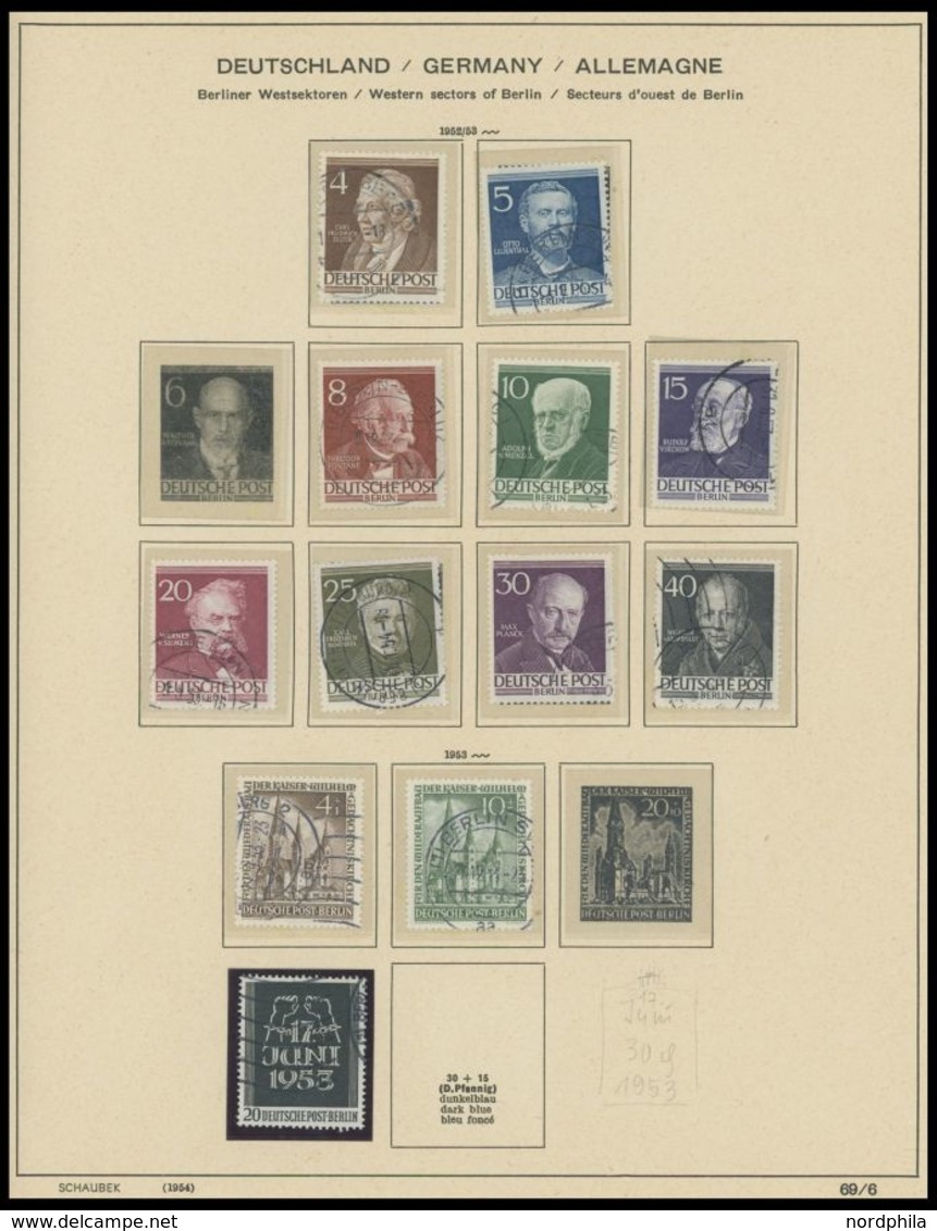 Kleiner Karton, Dabei Restsammlung Berlin Von 1948-67, Ca. 60 Belege Aus 1950-80, Dazu 2 BEPHILA Entwürfe Von 1957, Etwa - Used Stamps