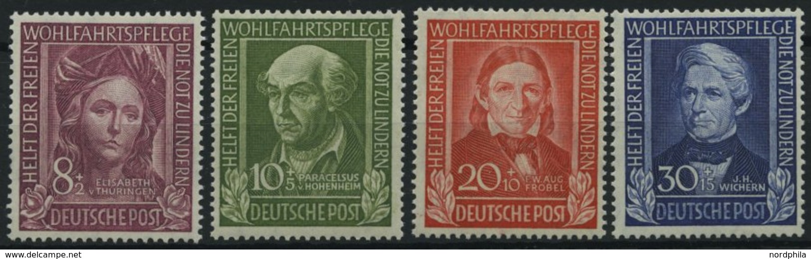 BUNDESREPUBLIK 117-20 **, 1949, Helfer Der Menschheit, Prachtsatz, Mi. 120.- - Oblitérés