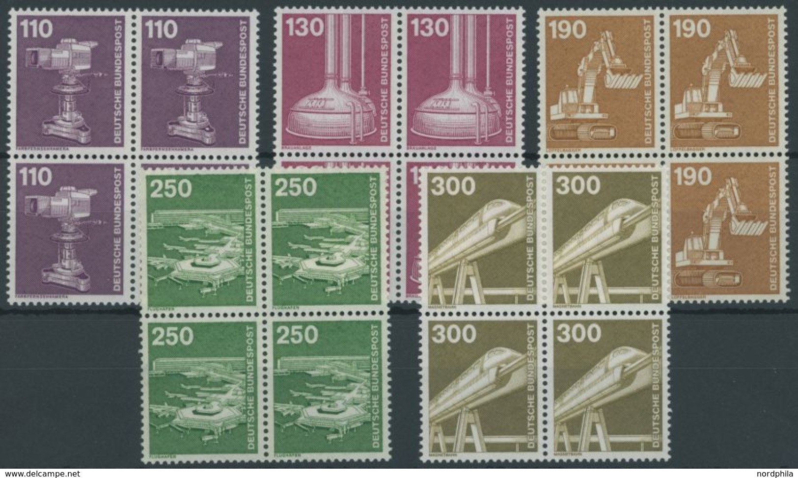 1982, Industrie Und Technik In Viererblocks, Postfrisch, Pracht, Mi. 68.- -> Automatically Generated Translation: 1982,  - Used Stamps