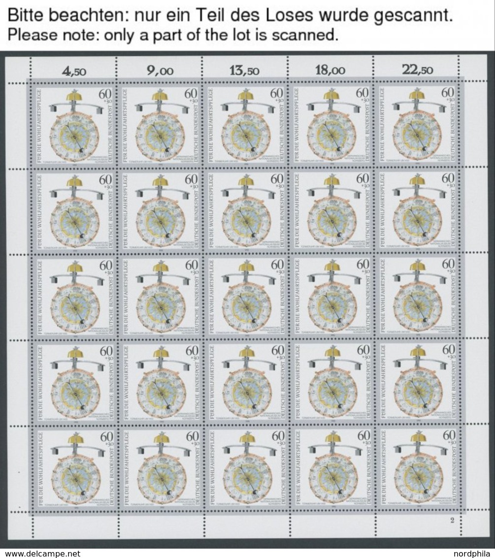 BUNDESREPUBLIK 1631-35KB **, 1992, Kostbare Uhren Im Bogensatz (25) Mit Abart 1635I, Postfrisch, Pracht, Mi. 285.- - Used Stamps