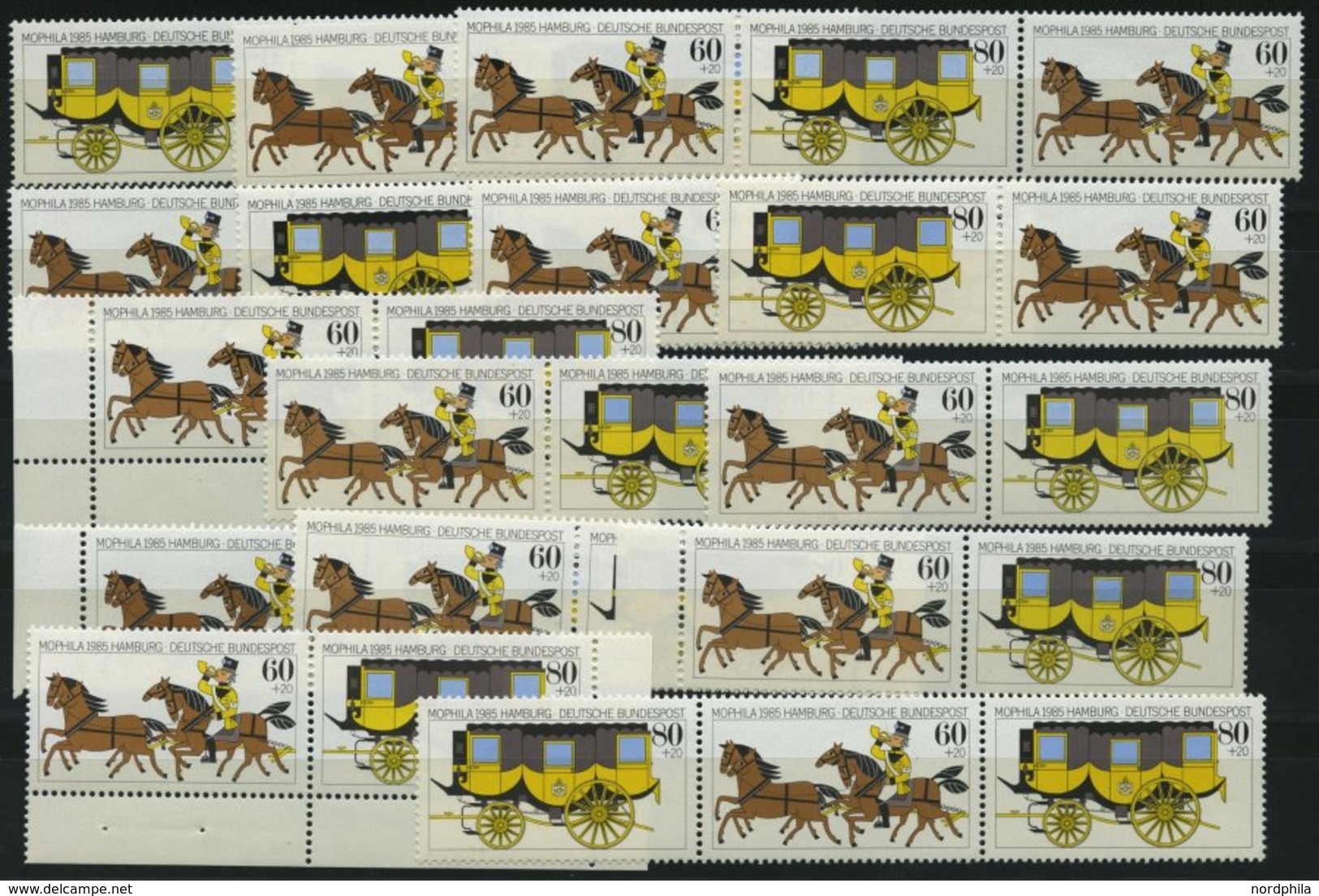 ENGROS 1255/6 **, 1985, Mophila, 15 Zusammendruck-Paare, Pracht, Mi. 120.- - Abarten Und Kuriositäten