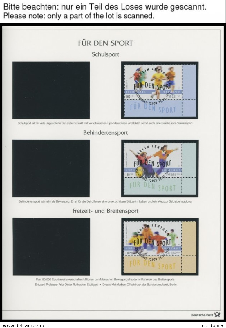 JAHRGÄNGE 2156-Bl. 57 O, 2001, Kompletter Jahrgang, Ohne Selbstklebende Marken, Jeweils Aus Der Rechten Unteren Bogeneck - Autres & Non Classés