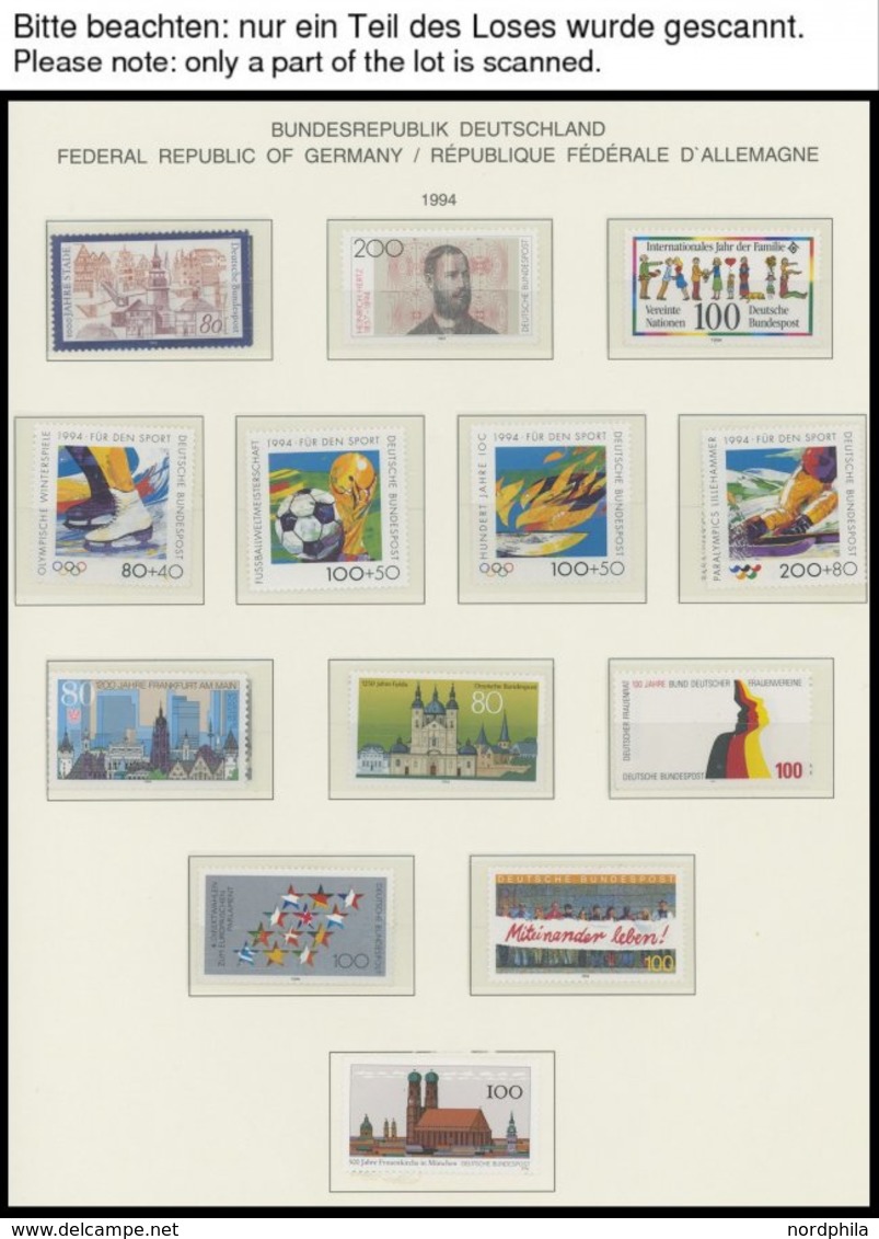 SAMMLUNGEN **, Fast Komplette Postfrische Sammlung Bundesrepublik Von 1991-95 Auf Schaubekseiten, Meist Prachterhaltung - Used Stamps