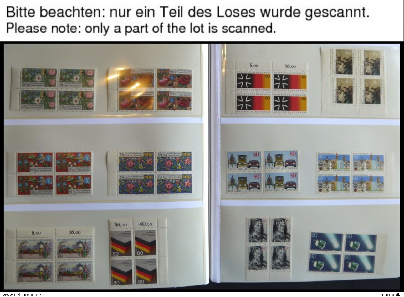 SAMMLUNGEN VB **, 1982-92, In Den Hauptnummern Bis Auf Bl. 21 Wohl Komplette Sammlung Bundesrepublik In Viererblocks, Te - Gebraucht