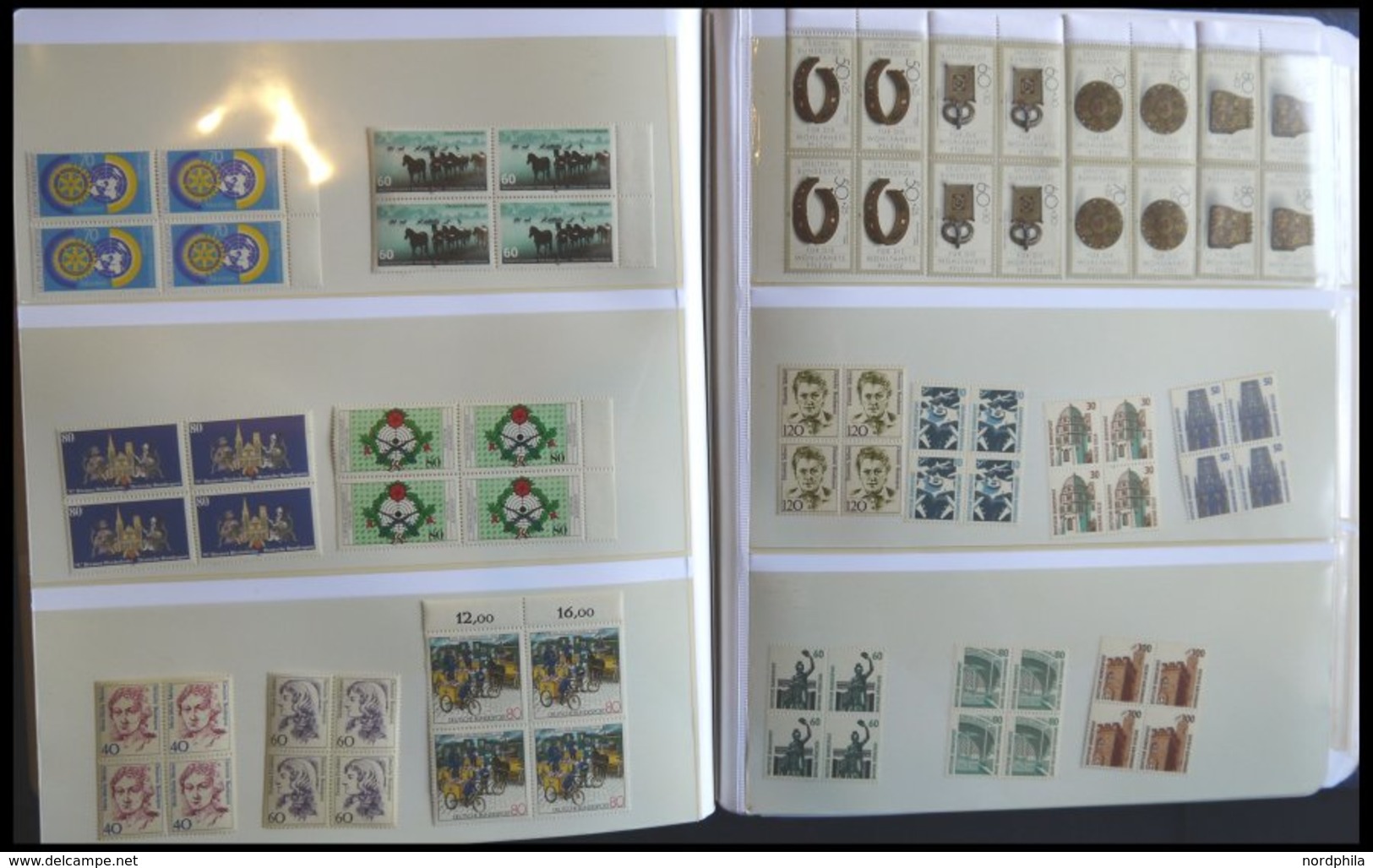 SAMMLUNGEN VB **, 1982-92, In Den Hauptnummern Bis Auf Bl. 21 Wohl Komplette Sammlung Bundesrepublik In Viererblocks, Te - Used Stamps