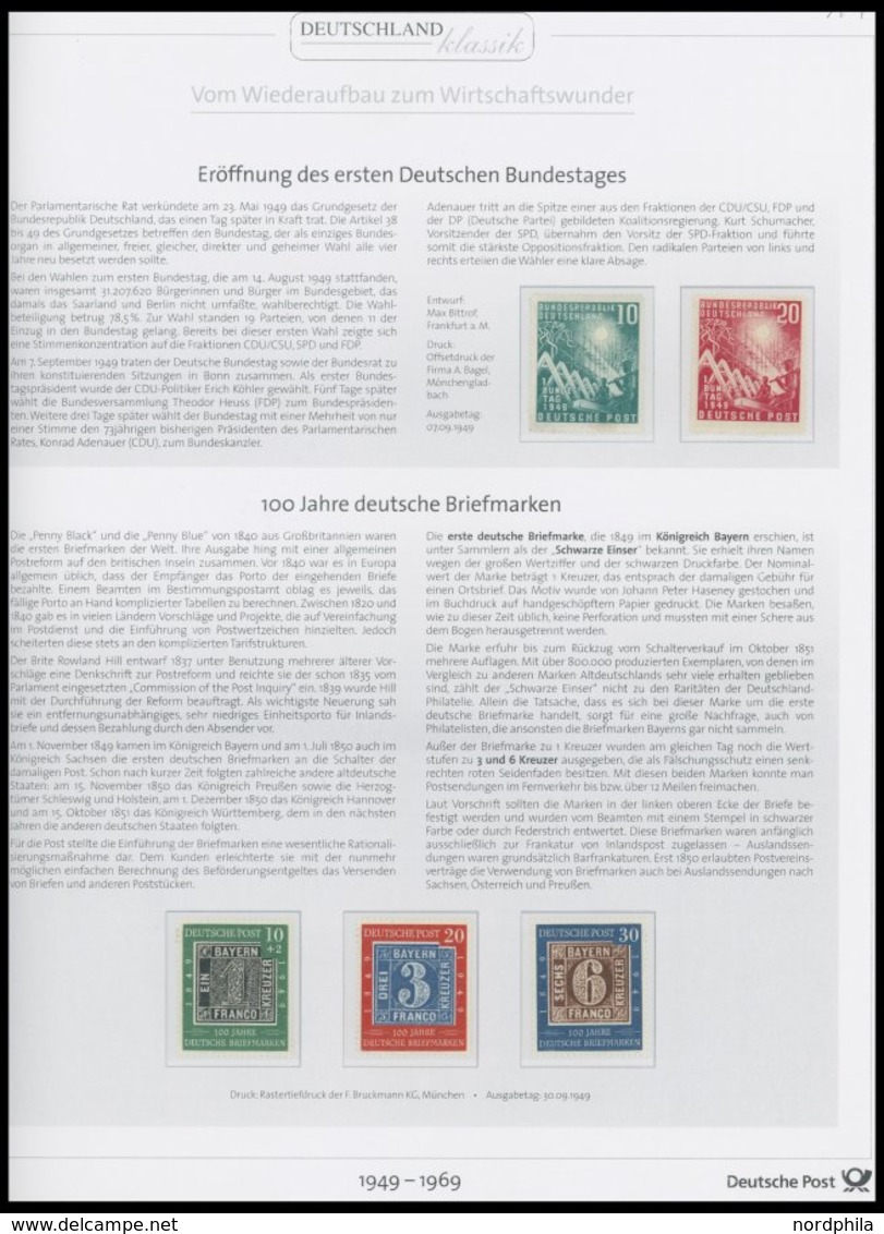 SAMMLUNGEN **,* , 1949-69, Bis Auf Den Posthornsatz Komplette Sammlung Im Deutsche Post Spezialalbum Die Briefmarken Vom - Oblitérés