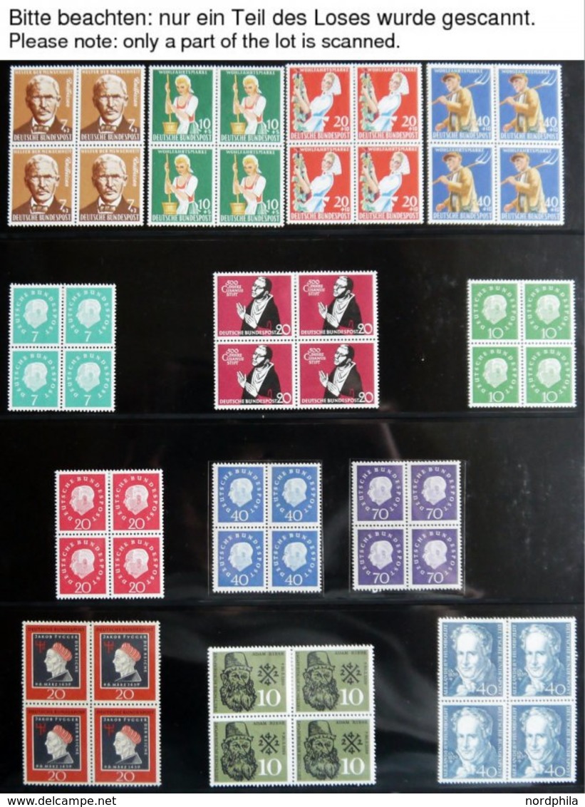 SAMMLUNGEN VB **,* , Sammlung Bundesrepublik Von 1954-65 In Viererblocks, Oberes Paar Jeweils Mit Falzrest, Die Unteren  - Used Stamps