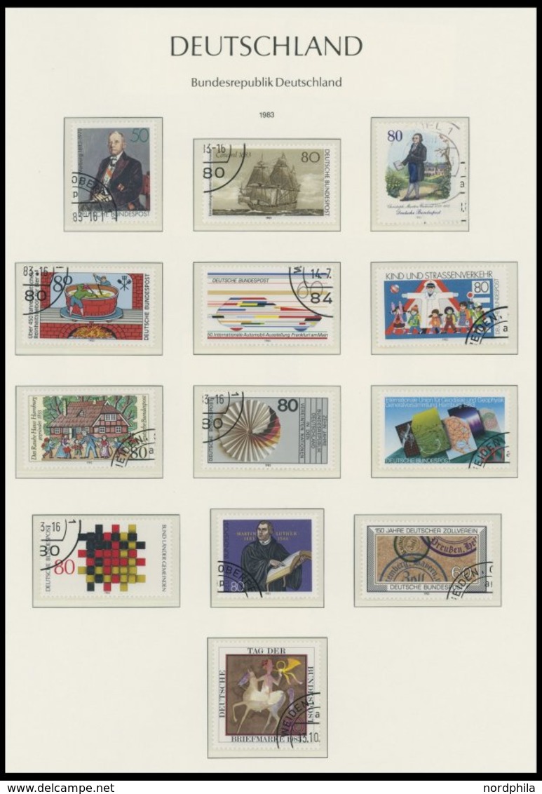 SAMMLUNGEN **,o,* , Sammlung Bundesrepublik Von 1949-84 Im Leuchtturm Falzlosalbum, In Den Hauptnummern Komplett, Ab 196 - Used Stamps