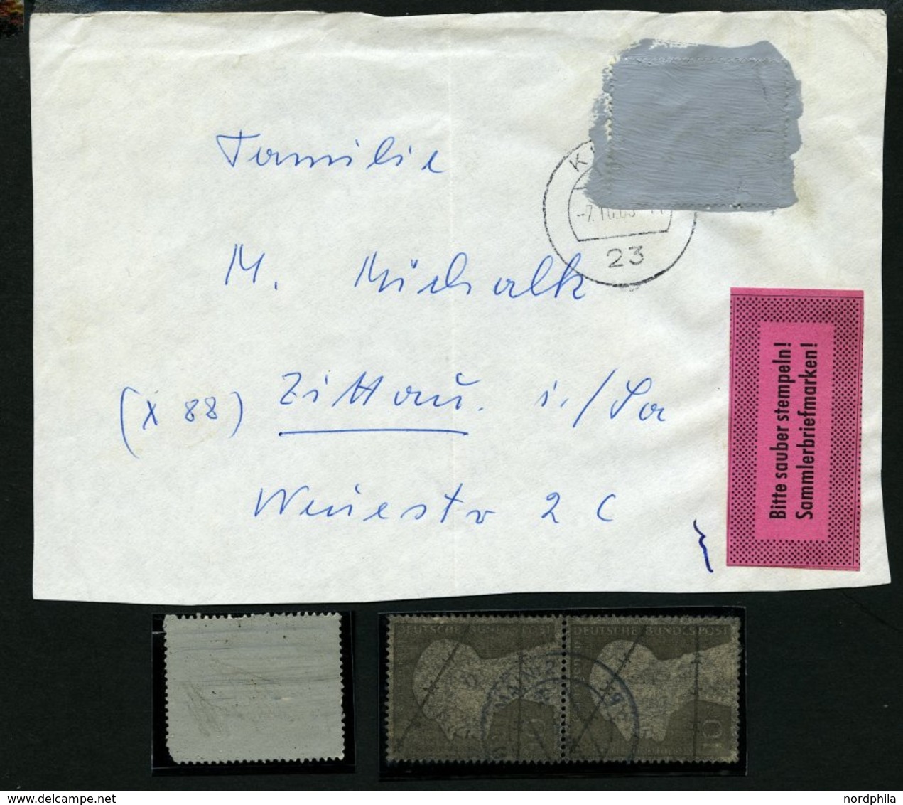 BUND/BERLIN POSTKRIEG Brief,o,BrfStk , 1949-65, 10 Verschiedene Postkriegsbelege Sowie 3 Einzelwerte, Feinst/Pracht - Briefe U. Dokumente