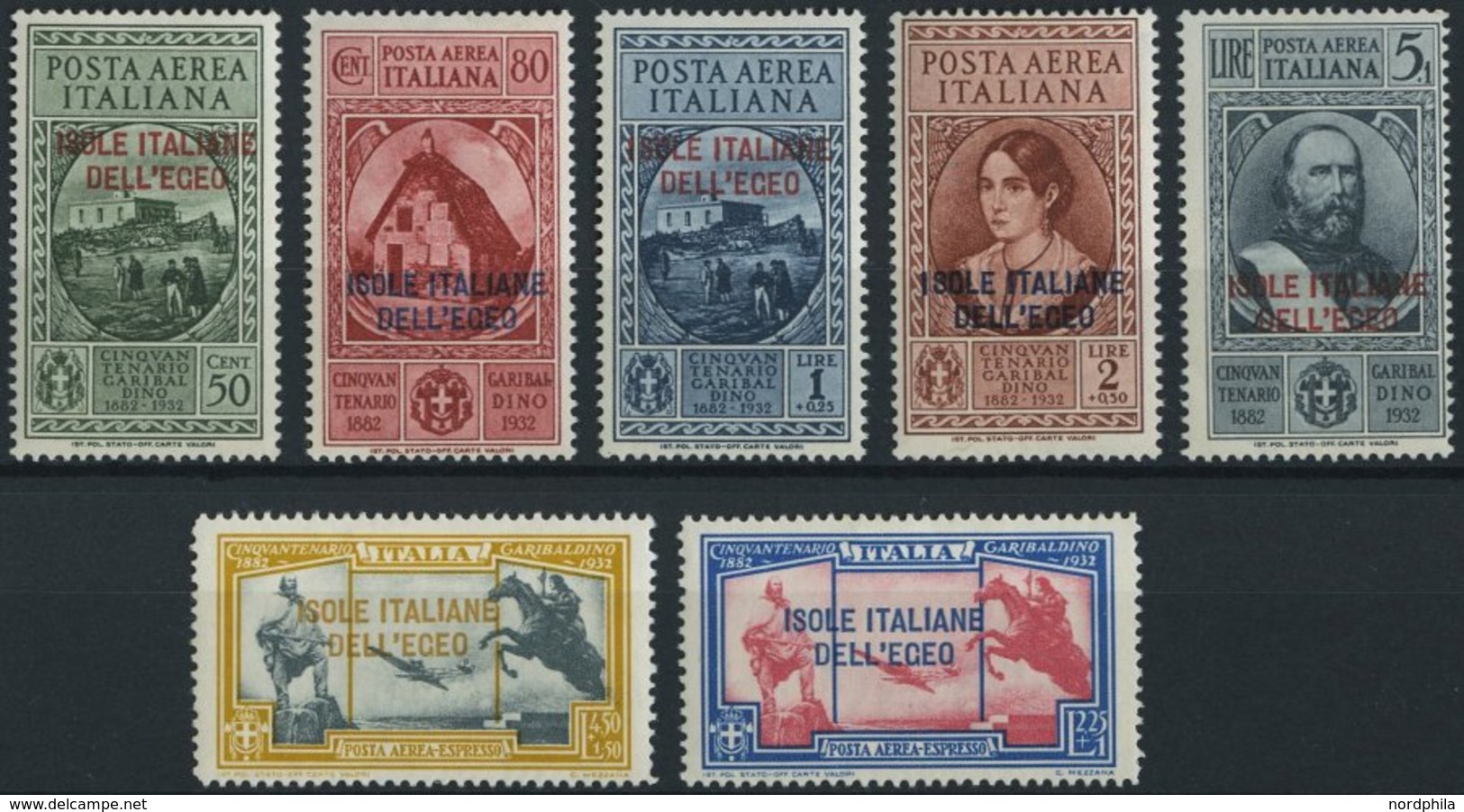 ÄGÄISCHE INSELN 98-104 *, 1932, ISOLE ITALIANE DELL`EGEO, Falzrest, Prachtsatz, Mi. 600.- - Ägäis