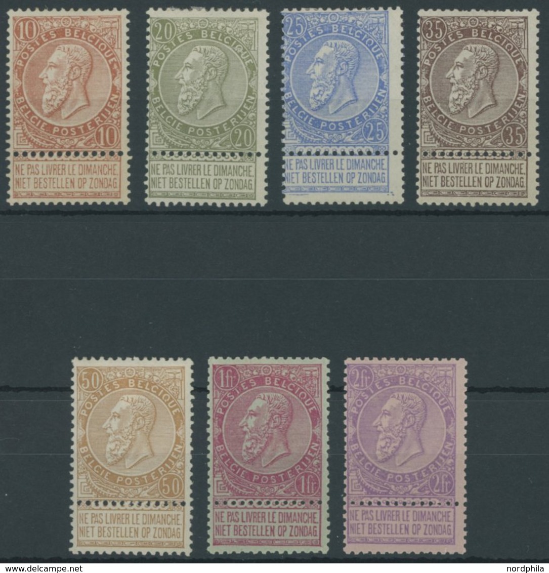 BELGIEN 53-59 *, 1893, König Leopold II, Falzreste, Prachtsatz, Mi. 280.- - Autres & Non Classés