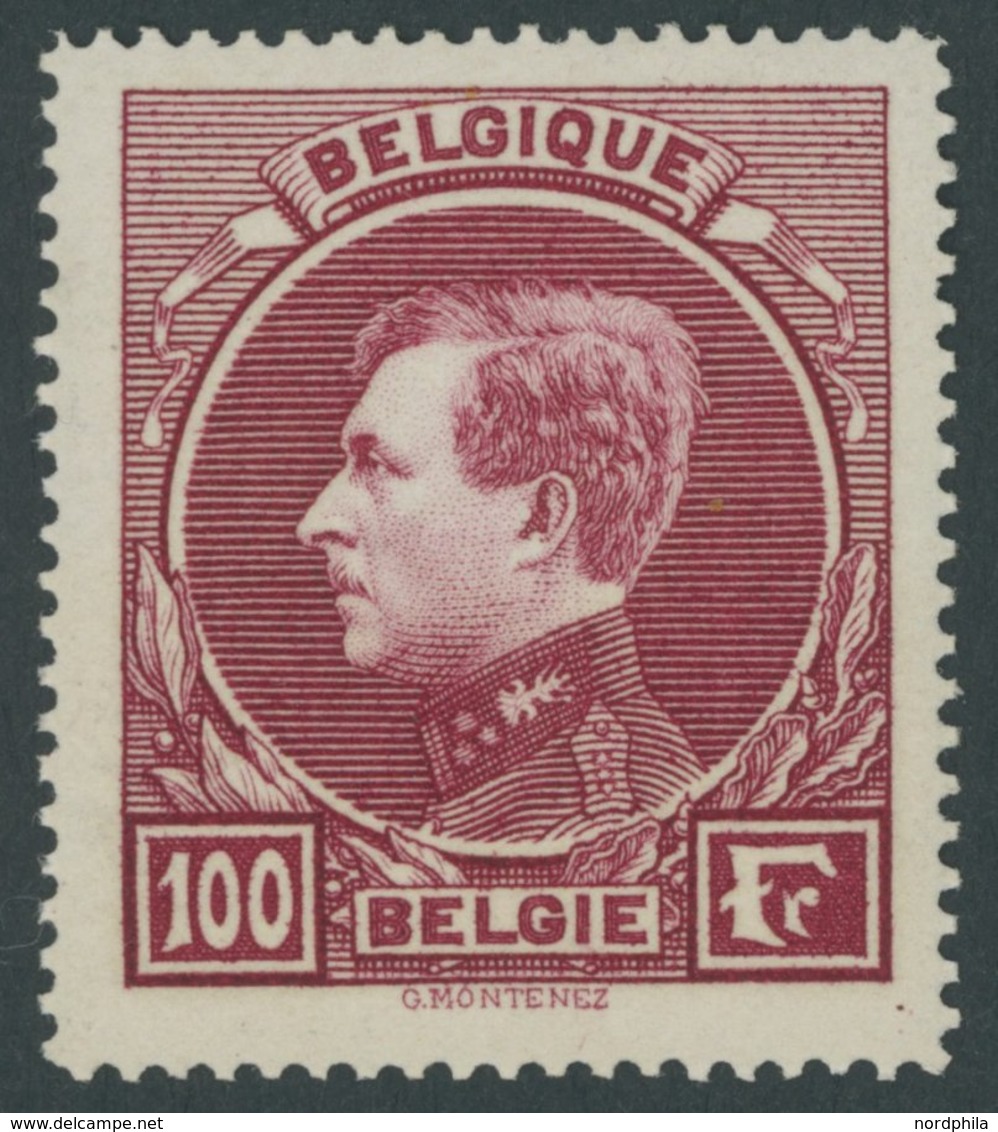 BELGIEN 265I **, 1929, 100 Fr. Hellkarmin, Pariser Druck, Postfrisch, Pracht, Mi. 120.- - Sonstige & Ohne Zuordnung