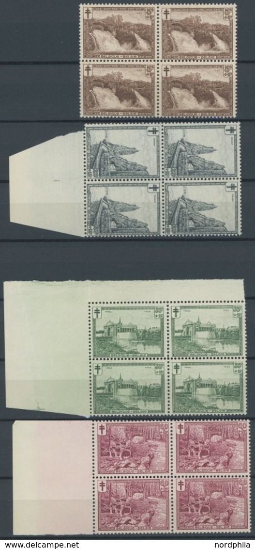 BELGIEN 270-75 VB **, 1929, Landschaften In Viererblocks, 5 Fr. Bogenecke Mit Inschrift, Postfrischer Prachtsatz, Mi. 36 - Sonstige & Ohne Zuordnung