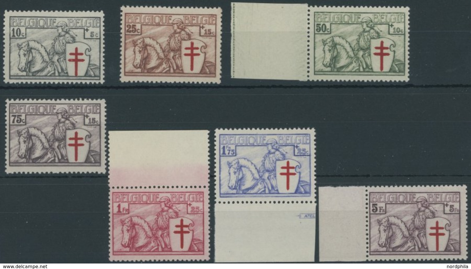 BELGIEN 386-92 **, 1934, Tuberkulose, Prachtsatz, Mi. 420.- - Sonstige & Ohne Zuordnung