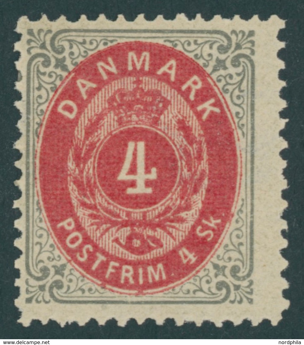 DÄNEMARK 17IA *, 1871, 3 S. Grau/lila, Falzrest, Pracht, Mi. 70.- - Sonstige & Ohne Zuordnung