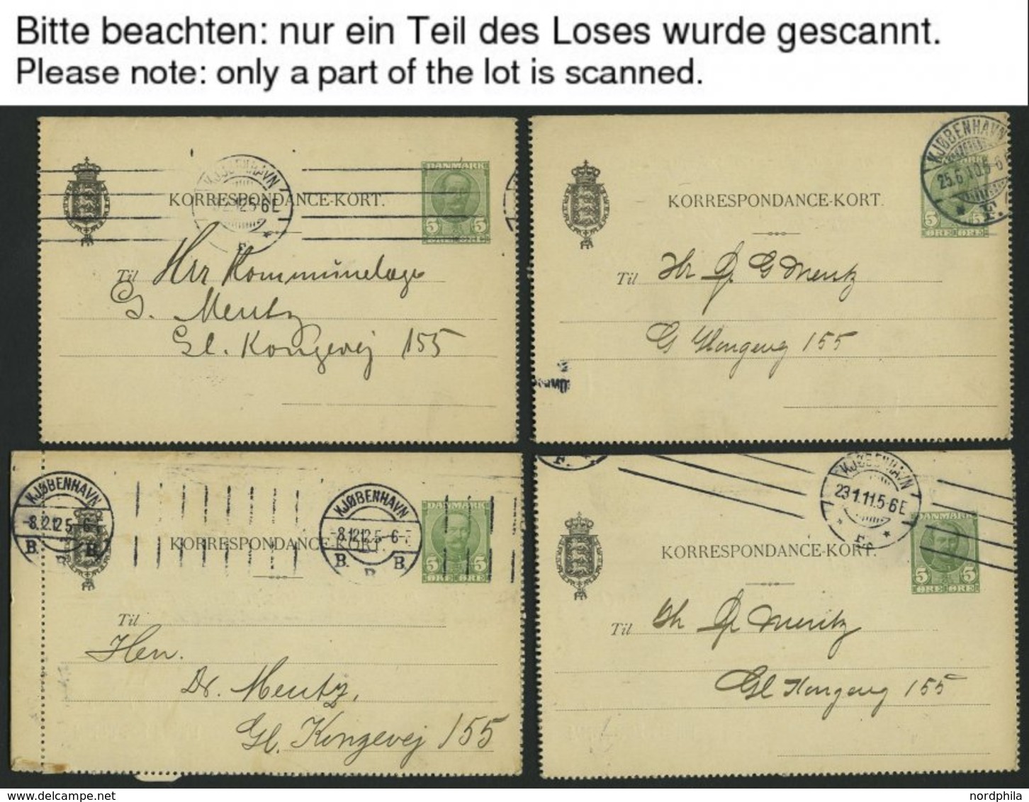 DÄNEMARK K 24 BRIEF, Ganzsachen: 1907, 5 Ø Kartenbrief, Gebraucht, 40x, Feinst/Pracht, Mi. 320.- - Sonstige & Ohne Zuordnung