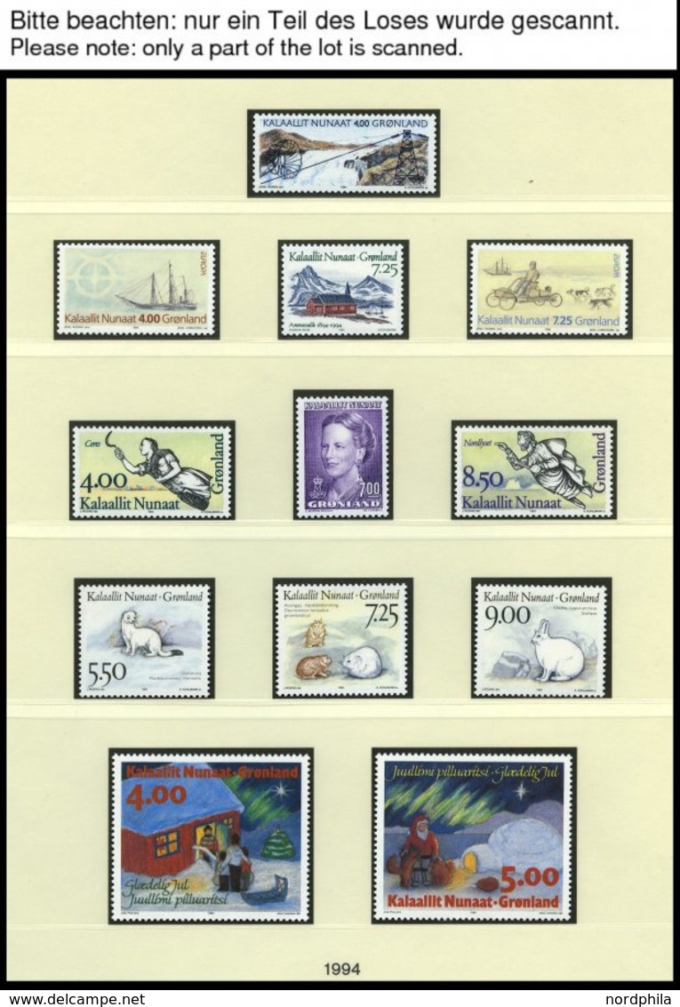 GRÖNLAND - DÄNISCHE POST **, Postfrische Sammlung Grönland Von 1981-94 (ohne 1987-90) Im Lindner Falzlosalbum, Prachterh - Used Stamps