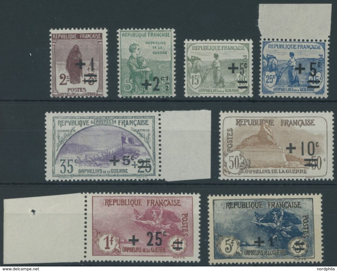 FRANKREICH 144-51 **, 1922, Kriegswaisen, Postfrischer Prachtsatz, Mi. 380.- - Otros & Sin Clasificación