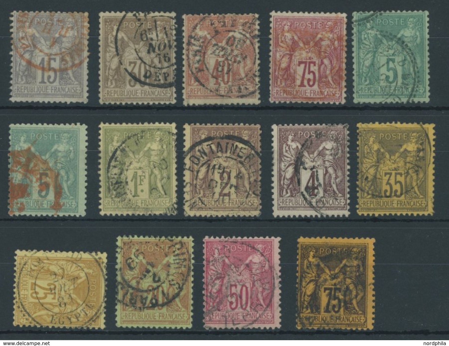 LOTS O, 1876-1890, 14 Verschiedene Werte Allegorie, Dabei Auch Bessere Stempel, Meist Pracht - Collections