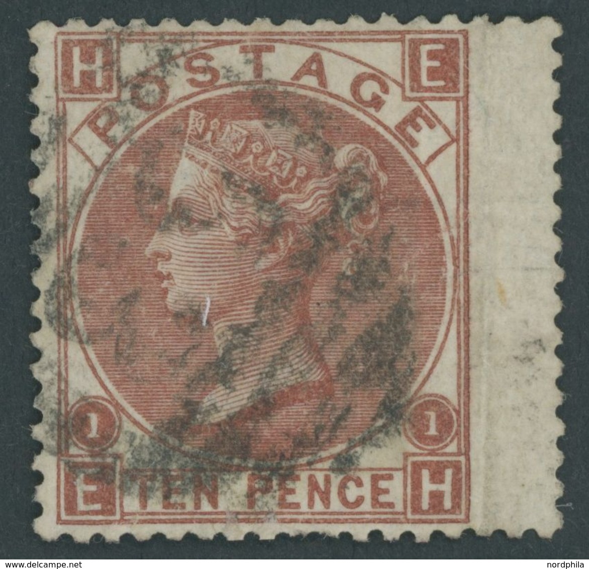 GROSSBRITANNIEN 32 O, 1867, 10 P. Rotbraun, Breitrand, üblich Gezähnt Pracht - Gebraucht