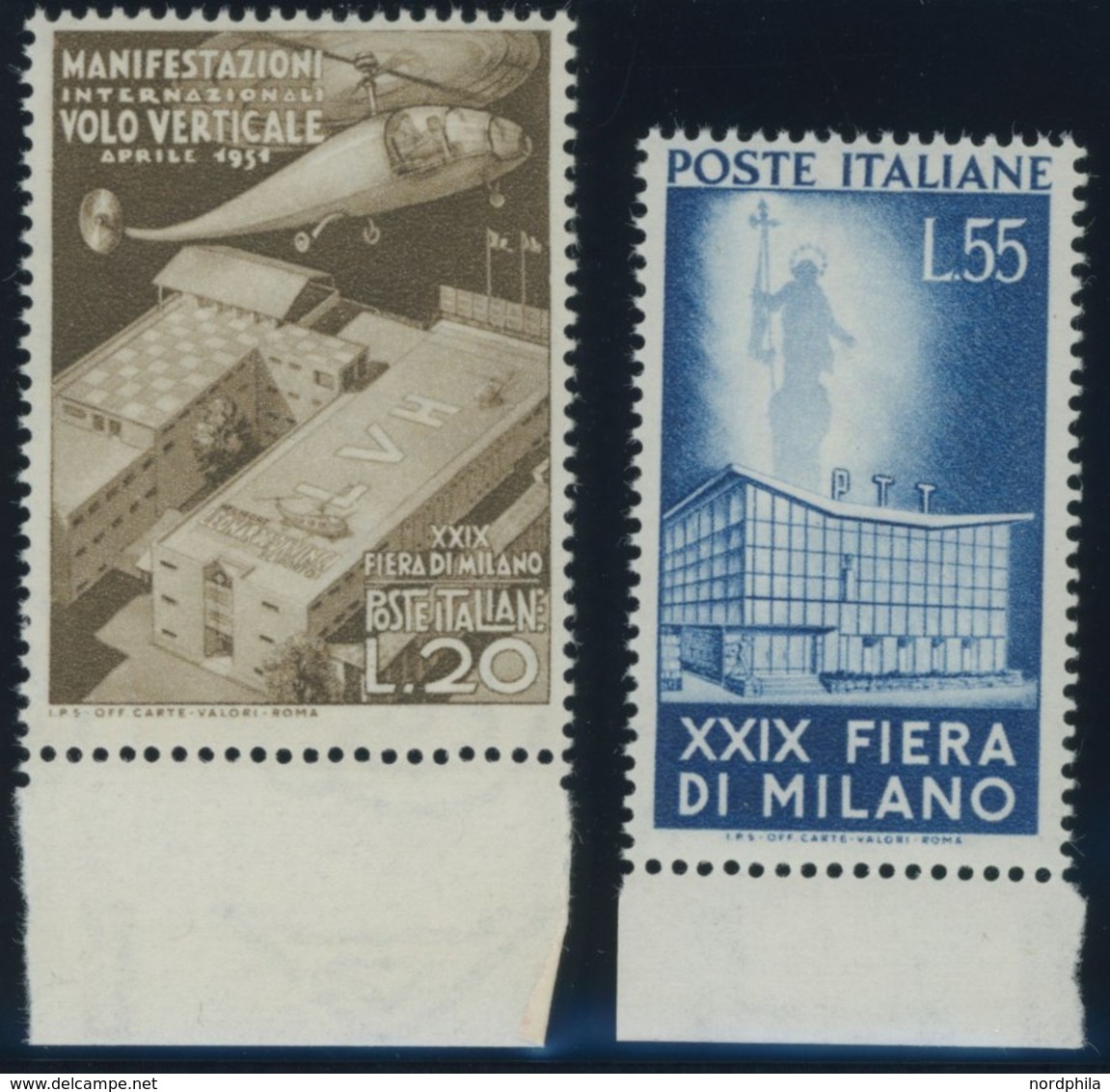 ITALIEN 830/1 **, 1951, Mailänder Messe, Postfrisch, Pracht, Mi. 110.- - Gebraucht