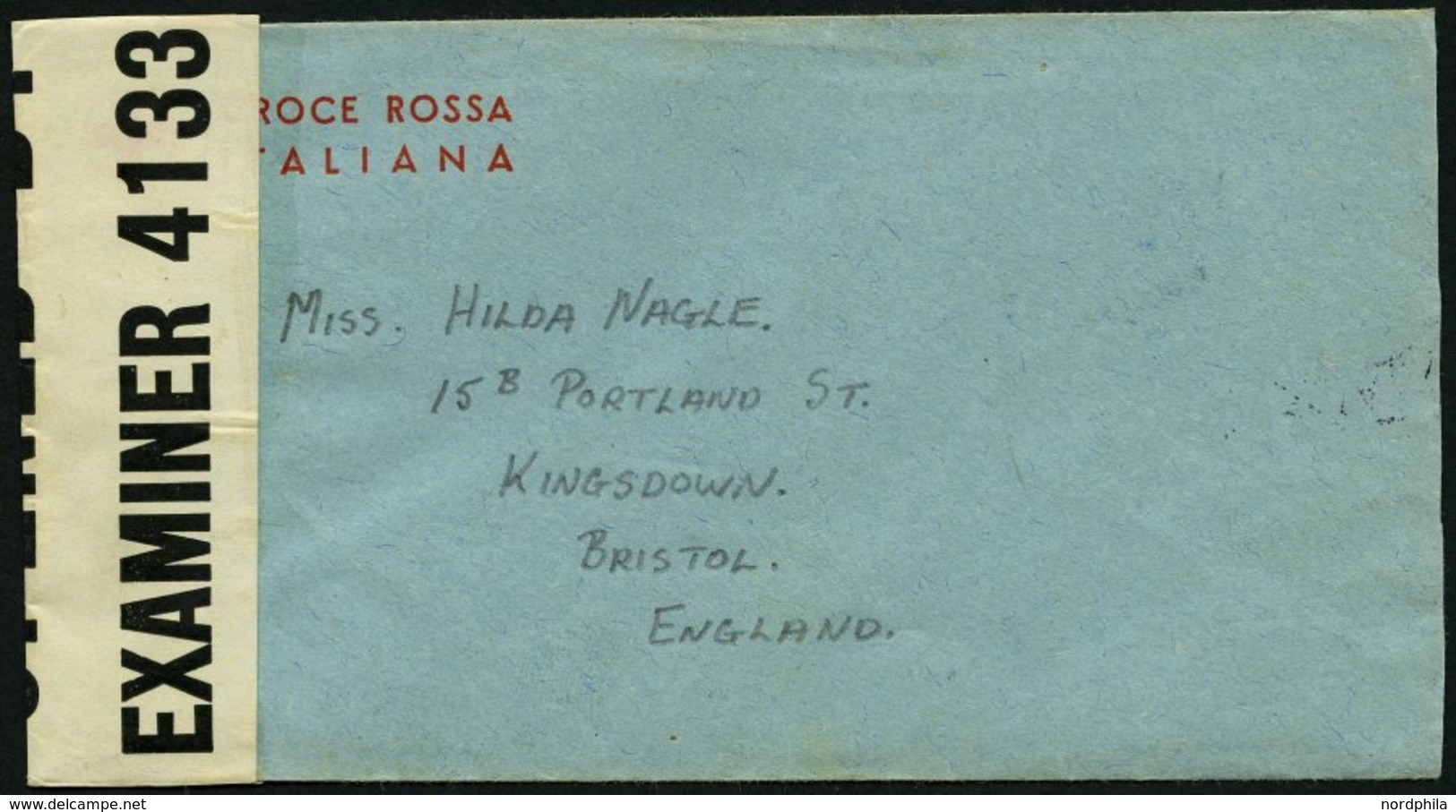 ITALIEN Italienischer Rotkreuz-Umschlag Für Kriegsgefangenenpost Während Des II. Weltkrieges, Nach England, Verschlussst - Militaire Post (PM)