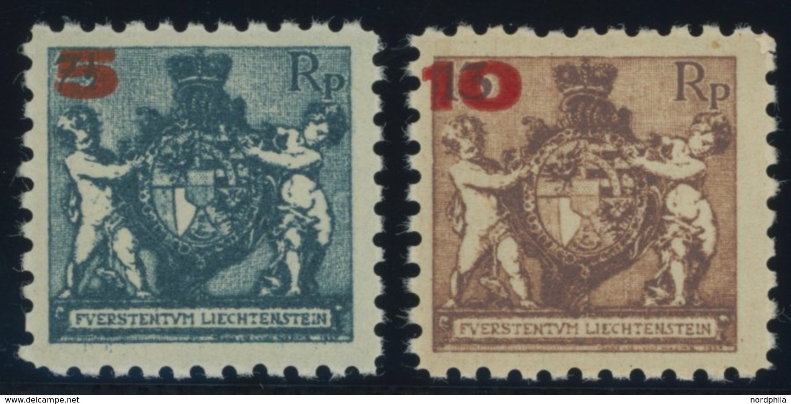 LIECHTENSTEIN 61/2A **, 1924, 5 Auf 71/2 Rp. Und 10 Auf 13 Rp., Gezähnt L 9, Postfrisch, Pracht, Mi. 60.- - Sonstige & Ohne Zuordnung