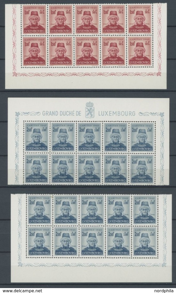 LUXEMBURG 413-16 **, 1946, Caritas, 20 Sätze In Bogenteilen, Postfrisch, Pracht, Mi. 90.- - Autres & Non Classés