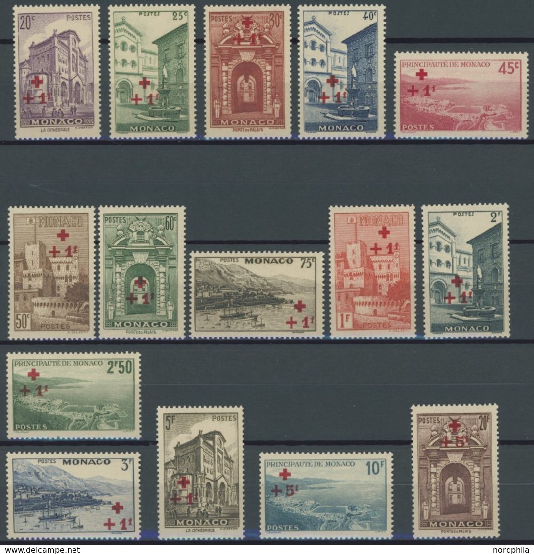 MONACO 205-19 **, 1940, Rotes Kreuz, Postfrischer Prachtsatz, Mi. 250.- - Autres & Non Classés
