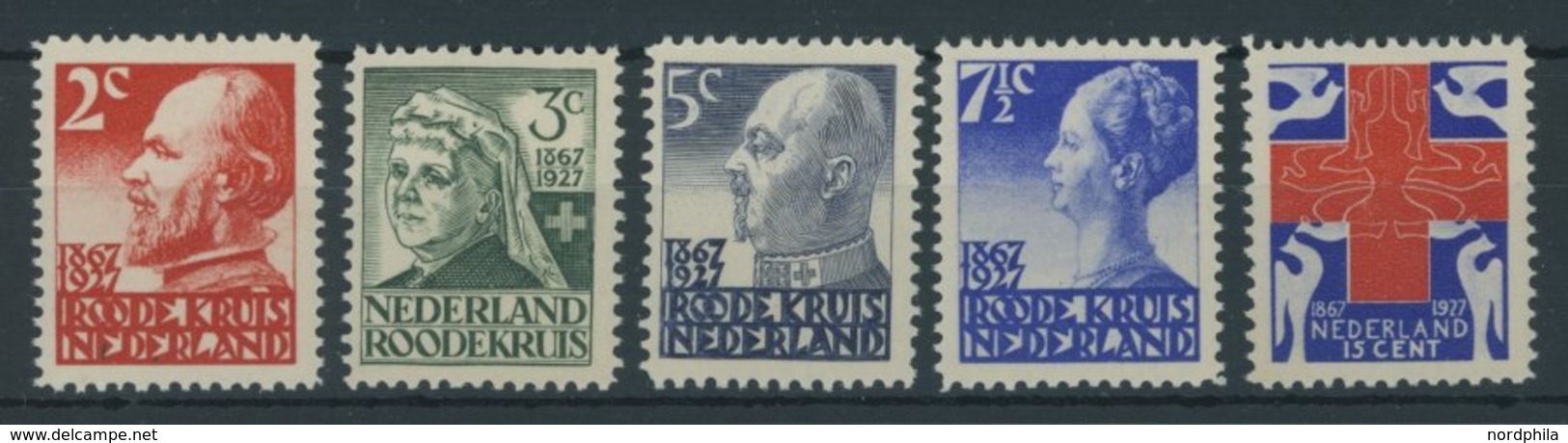 NIEDERLANDE 196-200 **, 1927, Rotes Kreuz, Postfrischer Prachtsatz, Mi. 70.- - Other & Unclassified