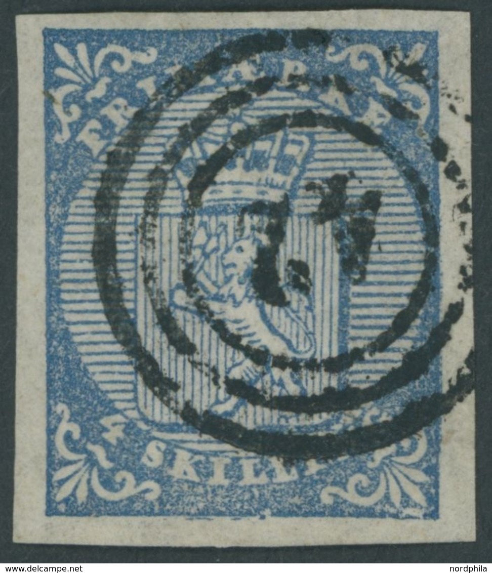 1855, 4 Sk. Blau Mit Nummernstempel 42, Kabinett -> Automatically Generated Translation: 1855, 4 Sk. Blue With Number Po - Sonstige & Ohne Zuordnung