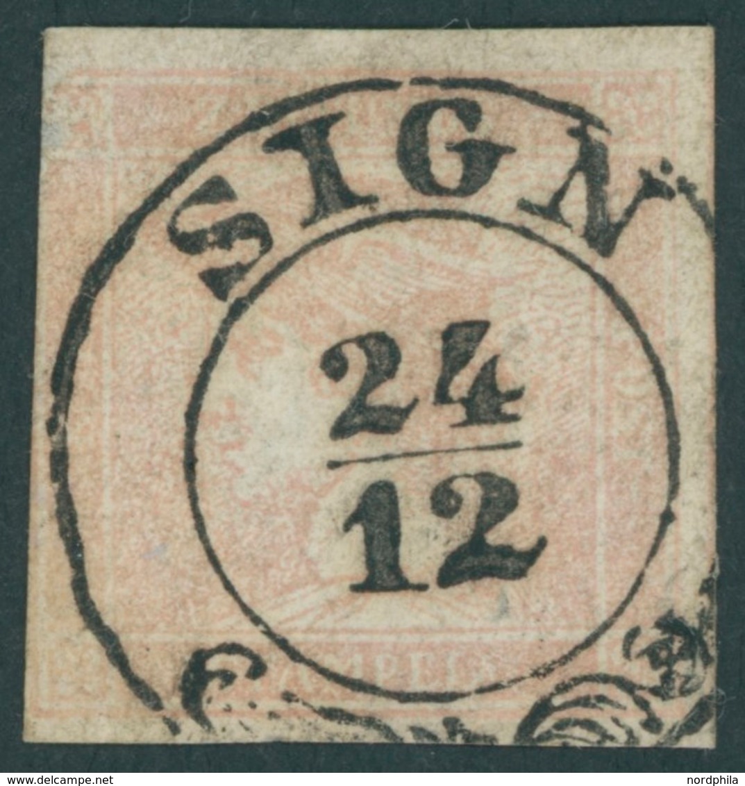 ÖSTERREICH BIS 1867 8a O, 1851, 30 Kr. Rosa, Sog. Rosa Merkur Mit Zentrischem K2 SIGN, Links Oben Leicht Berührt Sonst V - Used Stamps