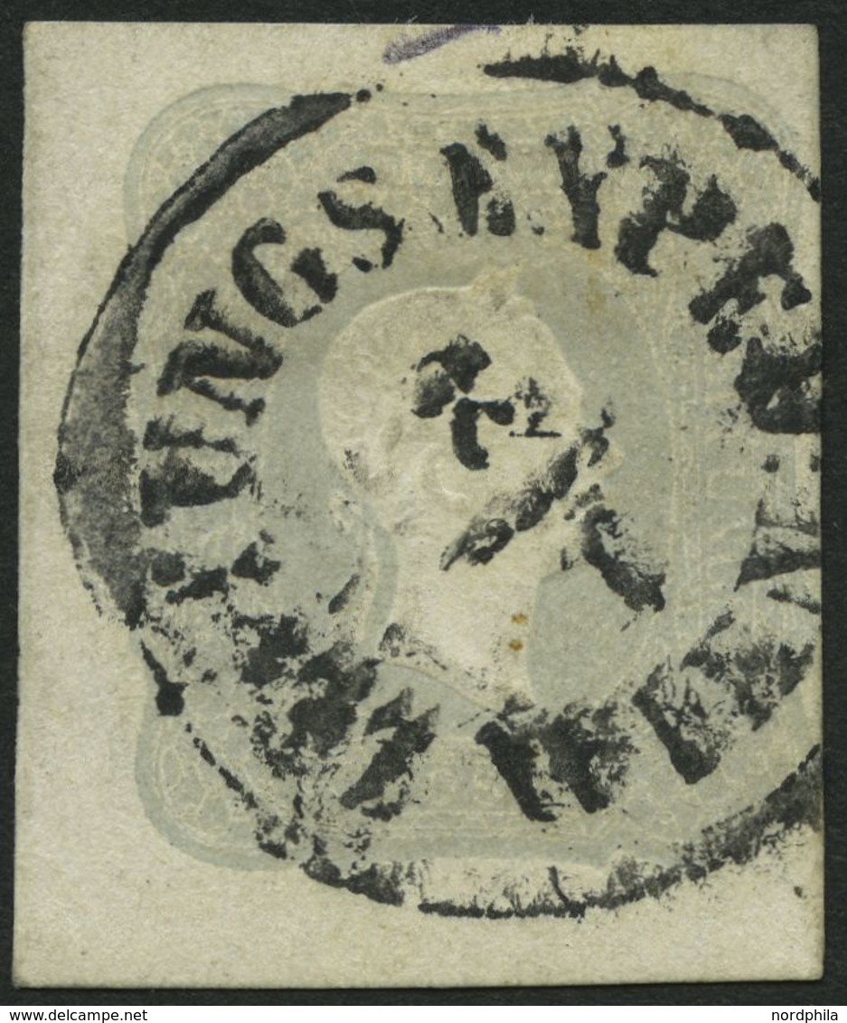 ÖSTERREICH 23a O, 1861, 1.05 Kr. Hellgrau, K1 ZEITUNGS EXPED. WIEN, Pracht, Mi. 200.- - Used Stamps